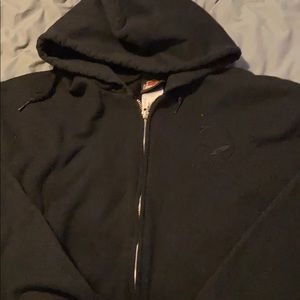 Black Embroidered Harley-Davidson ZIP-Up Hoodie